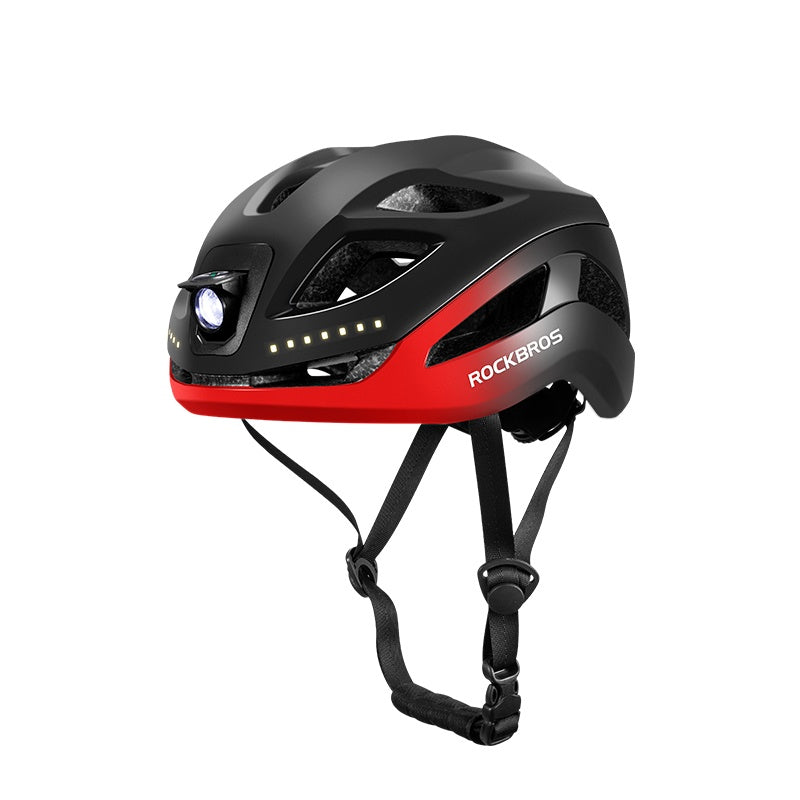 Load image into Gallery viewer, ROCKBROS Safety Warning Helmet with Built-In Lights and Adjustable Fit Electric USB
