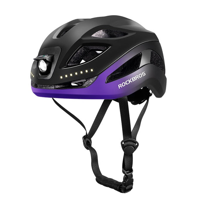 Load image into Gallery viewer, ROCKBROS Safety Warning Helmet with Built-In Lights and Adjustable Fit Electric USB
