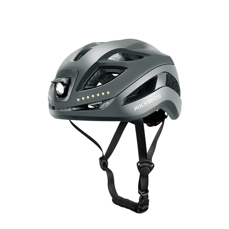 Load image into Gallery viewer, ROCKBROS Safety Warning Helmet with Built-In Lights and Adjustable Fit Electric USB
