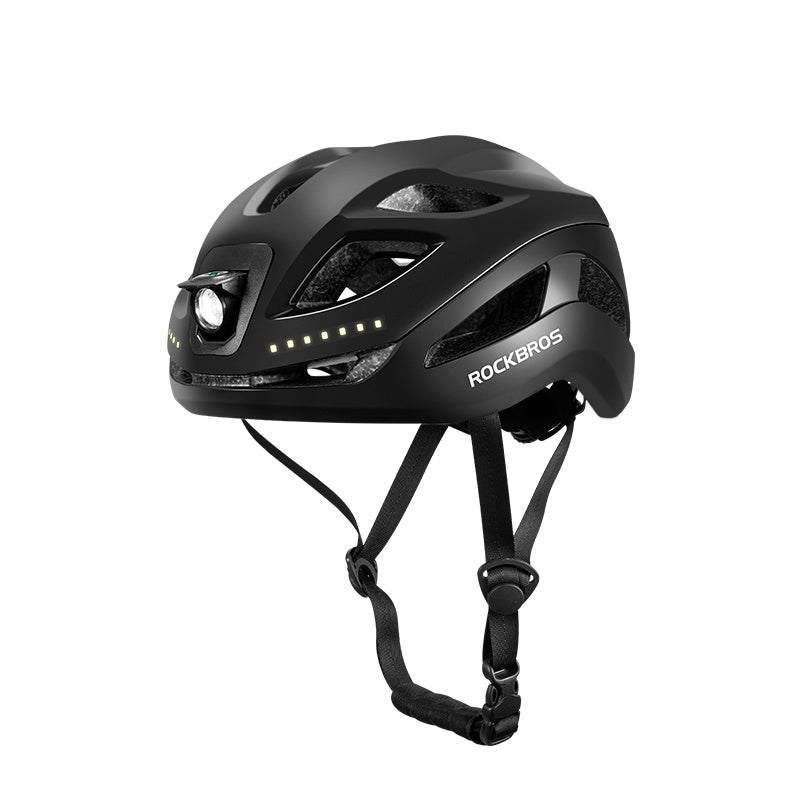 Load image into Gallery viewer, ROCKBROS Safety Warning Helmet with Built-In Lights and Adjustable Fit Electric USB
