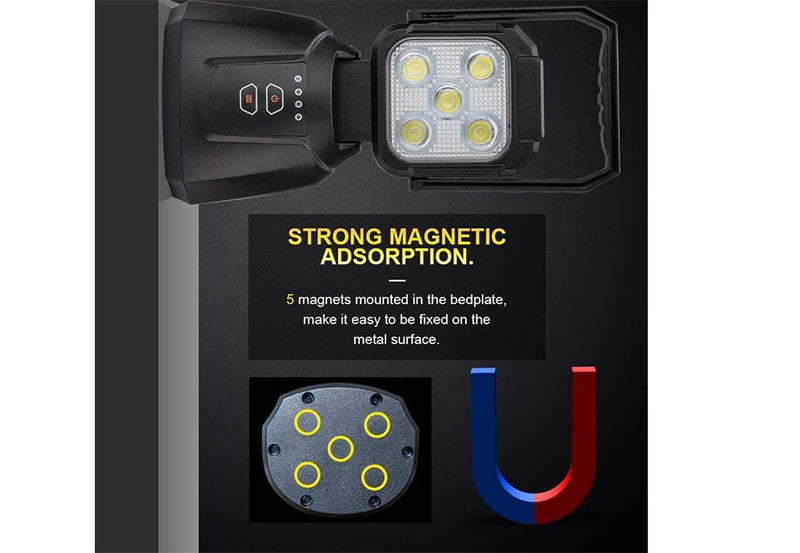 Load image into Gallery viewer, 15W Magnetic Base Rechargeable LED Work/Camp Light
