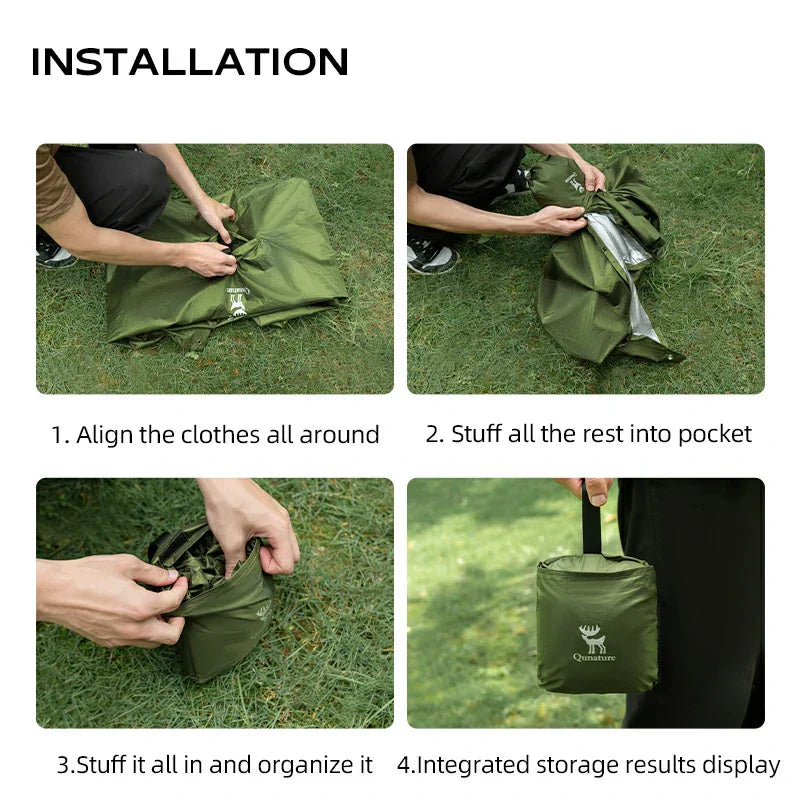 Load image into Gallery viewer, Qunature 3-in-1 Waterproof Raincoat Canopy Floor Mat Lightweight Portable
