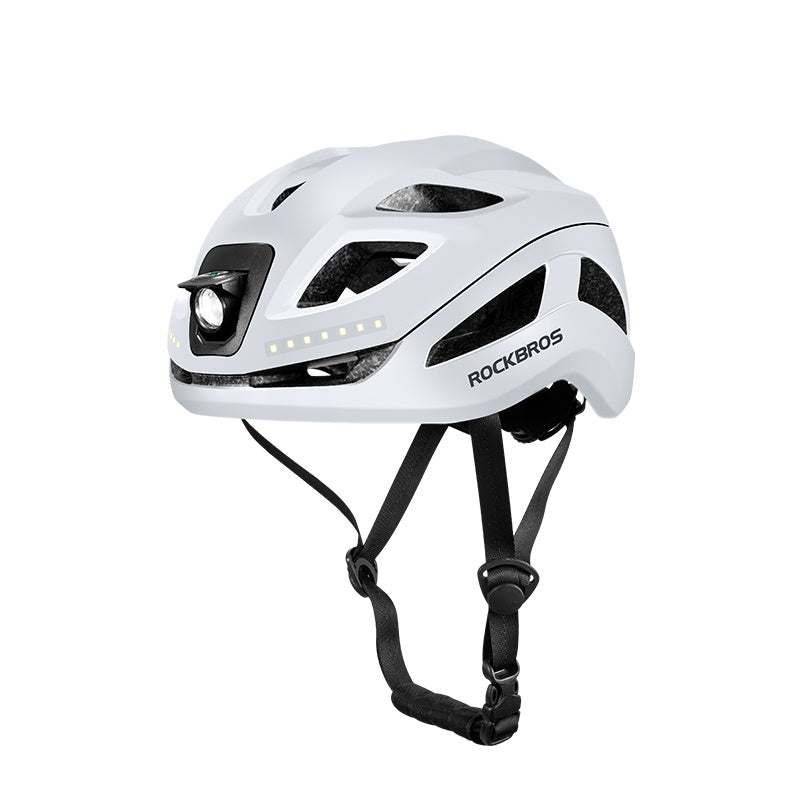 Load image into Gallery viewer, ROCKBROS Safety Warning Helmet with Built-In Lights and Adjustable Fit Electric USB

