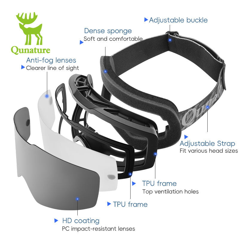 Load image into Gallery viewer, Qunature  Frameless Anti-Fog Ski Goggles with UV Protection and Wide View

