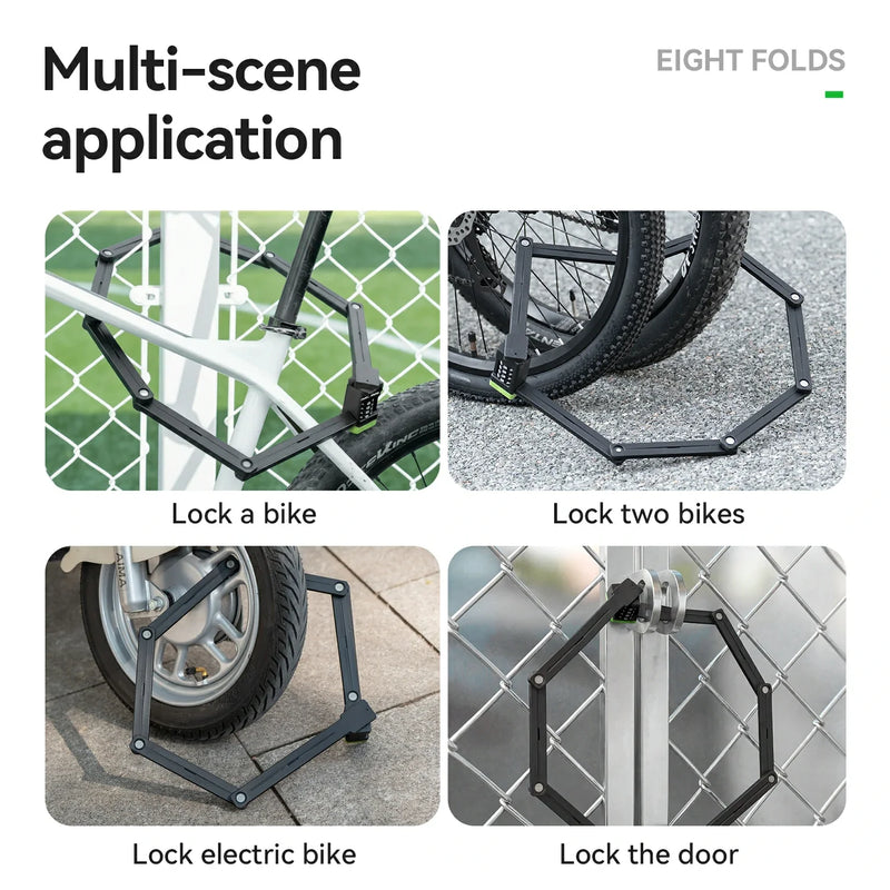 Load image into Gallery viewer, 8-Section Folding Combination Bike Lock
