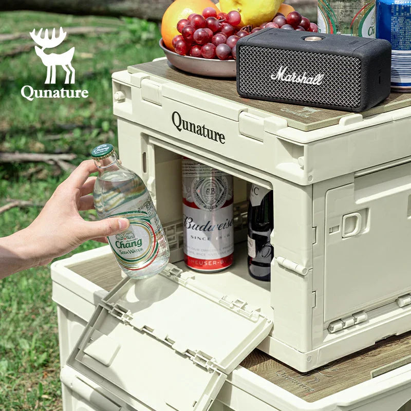 Load image into Gallery viewer, Qunature Outdoor Folding Storage Box with Multi-Door Design and Tabletop Option

