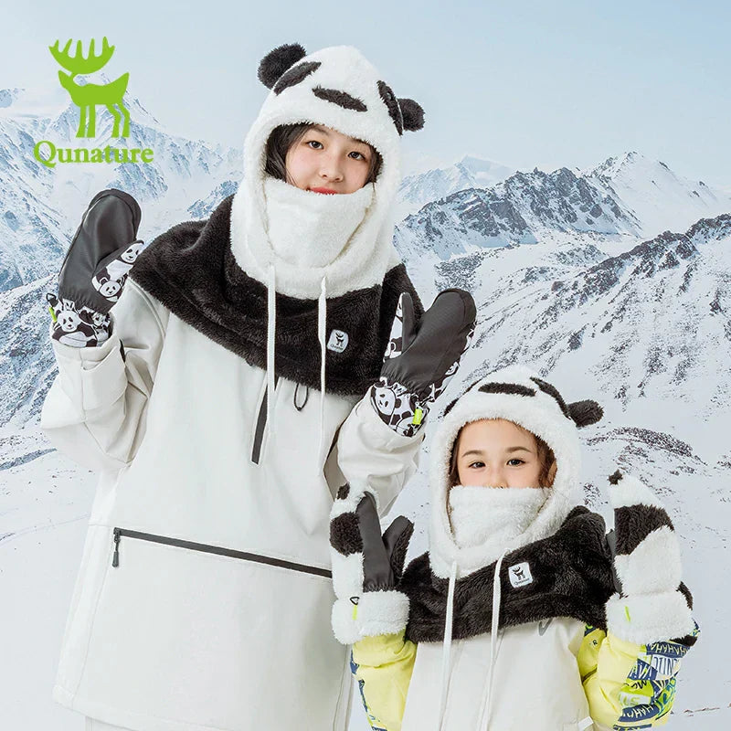 Load image into Gallery viewer, Qunature Panda Head Cover | Adorable Parent-Child Winter Wear
