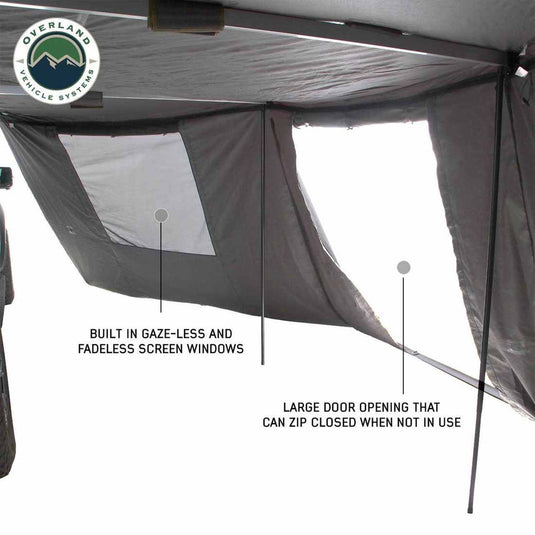 OVS HD Nomadic 270 Degree Awning Wall 1 with Door & Window - Passenger Side