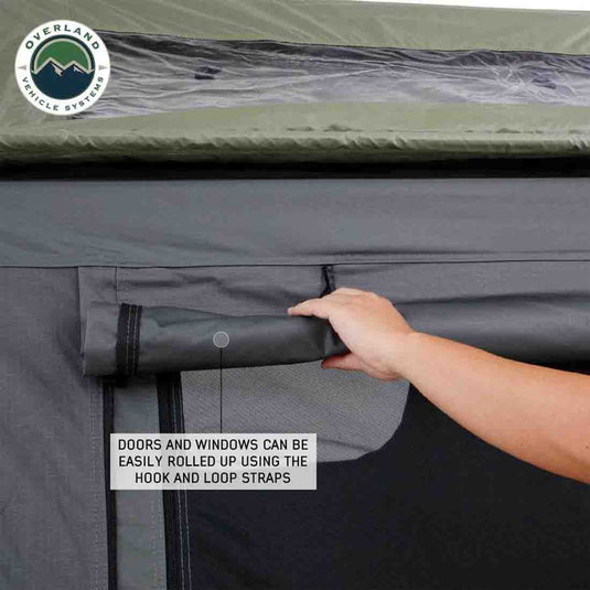 OVS HD Nomadic 3 Extended Soft Shell Roof Top Tent, Grey Body & Green Rainfly