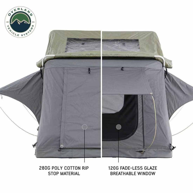 Load image into Gallery viewer, OVS HD Nomadic 3 Extended Soft Shell Roof Top Tent, Grey Body &amp; Green Rainfly
