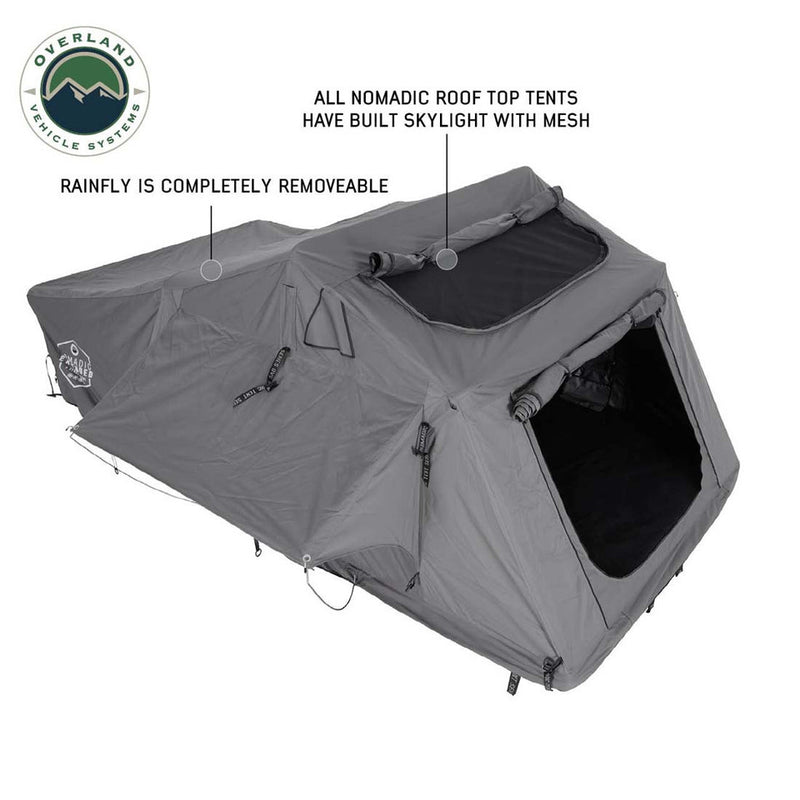 Load image into Gallery viewer, OVS HD Nomadic 3 Extended Soft Shell Roof Top Tent, Grey Body &amp; Green Rainfly
