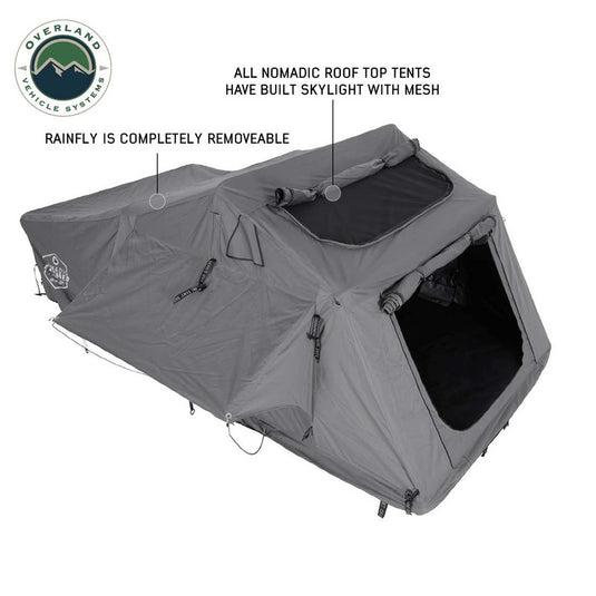 OVS HD Nomadic 3 Extended Soft Shell Roof Top Tent, Grey Body & Green Rainfly