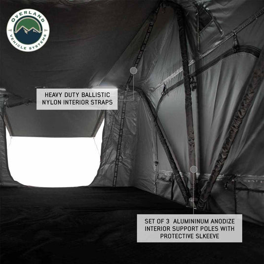OVS HD Nomadic 3 Extended Soft Shell Roof Top Tent, Grey Body & Green Rainfly