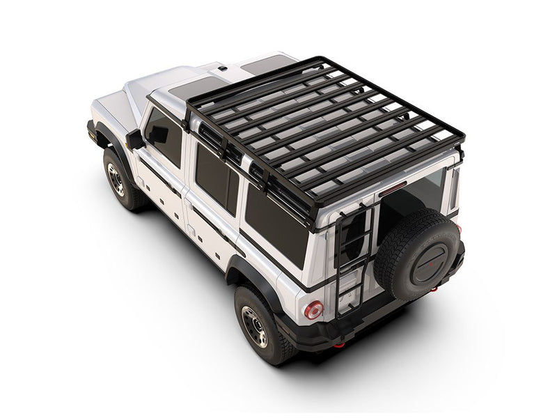 Load image into Gallery viewer, Alt text: &quot;Ineos Grenadier 2022 with Front Runner Slimline II 3/4 Roof Rack Kit installed, showing the vehicle&#39;s side and roof profile on a white background.&quot;
