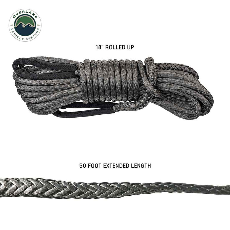 Load image into Gallery viewer, OVS Brute Recovery Winch Line Extension 3/8&quot; x 50&#39; 20,000 LB. - Gray
