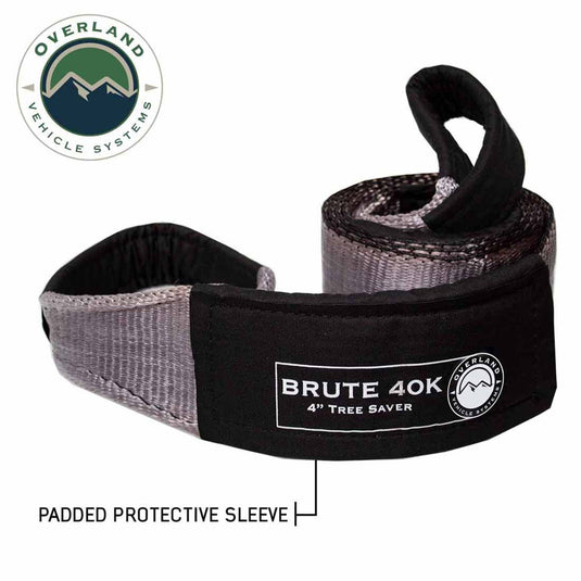 OVS Tree Saver Tow Strap 40,000 lb. 4" x 8' Gray With Black Ends & Storage Bag