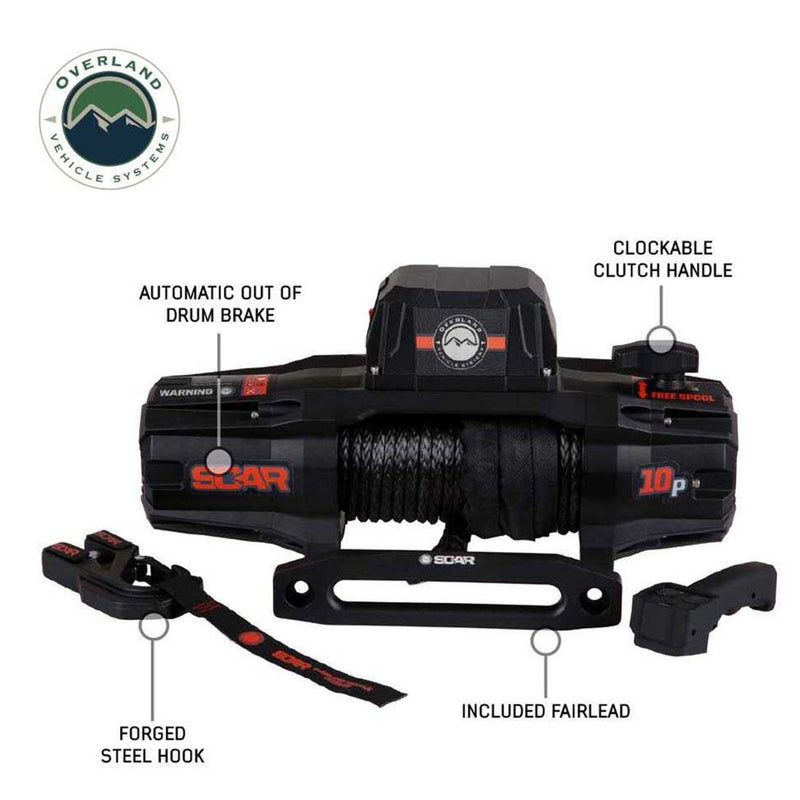 Load image into Gallery viewer, Overland Vehicle Systems SCAR 10S - 10,000 Lbs. Rated Synthetic Rope Winch
