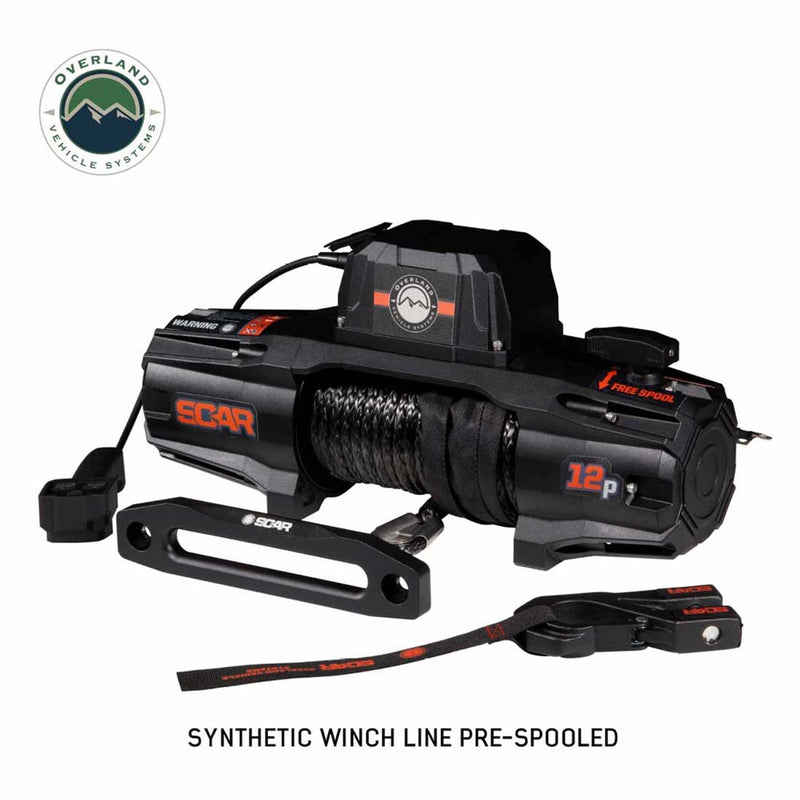 Load image into Gallery viewer, Overland Vehicle Systems SCAR 12S - 12,000 Lbs. Rated Synthetic Rope Winch
