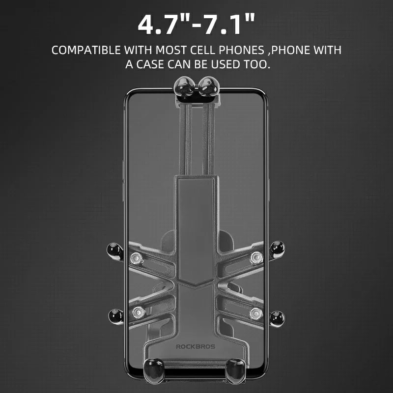 Load image into Gallery viewer, ROCKBROS Motorcycle ATV Adjustable Phone Holder with Vibration Dampener for 4.7-7.1" Phones
