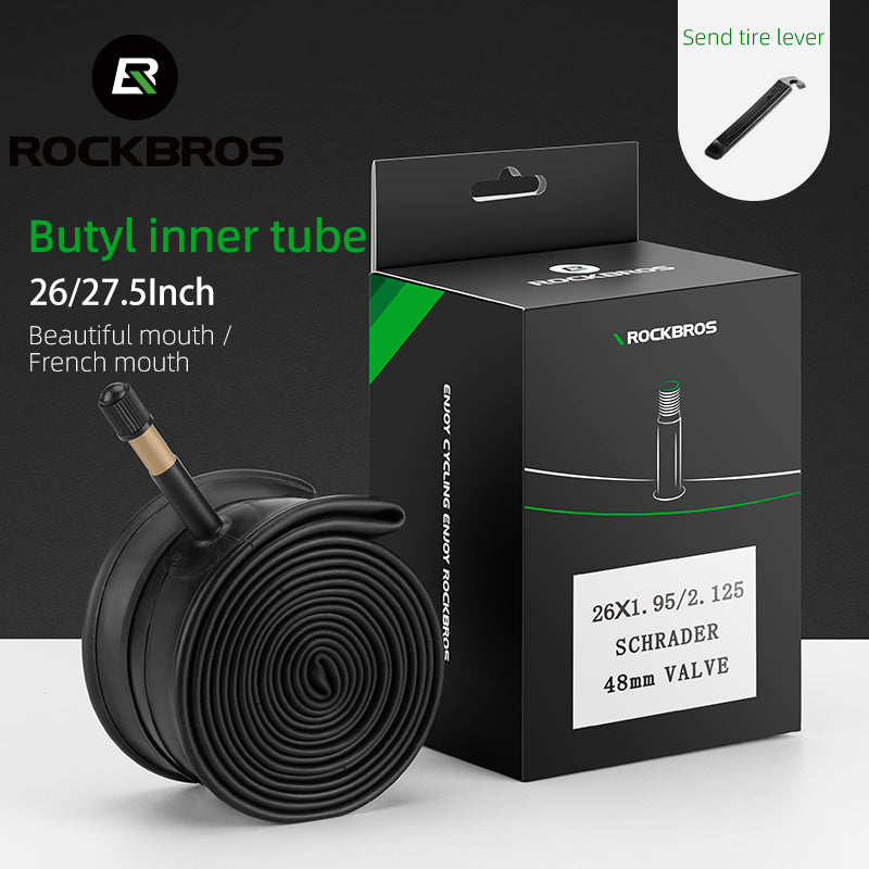 Load image into Gallery viewer, ROCKBROS 26'/27.5'X1.95/2.125 Mountain Bike Inner Tube 48mm Presta/Schrader Valve High Self Sealing Butyl Rubber
