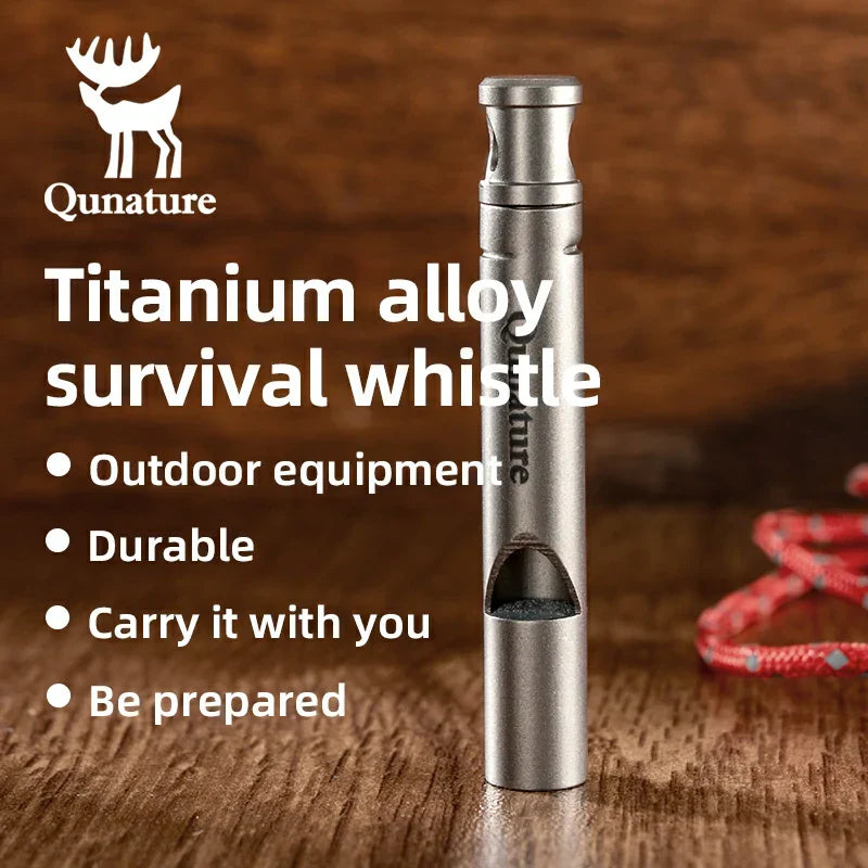 Load image into Gallery viewer, Qunature Titanium Survival Whistle 120dB Loud, Durable, Portable Outdoor Gear
