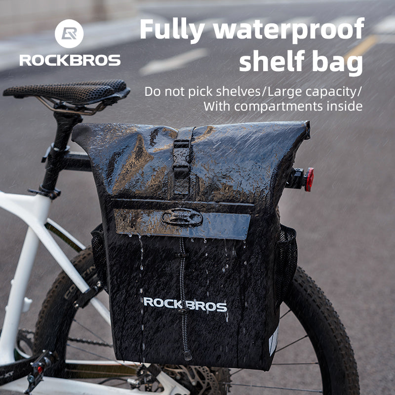 Load image into Gallery viewer, ROCKBROS Convertible Waterproof Bike Rack Bag 18L Adjustable Capacity Backpack Straps
