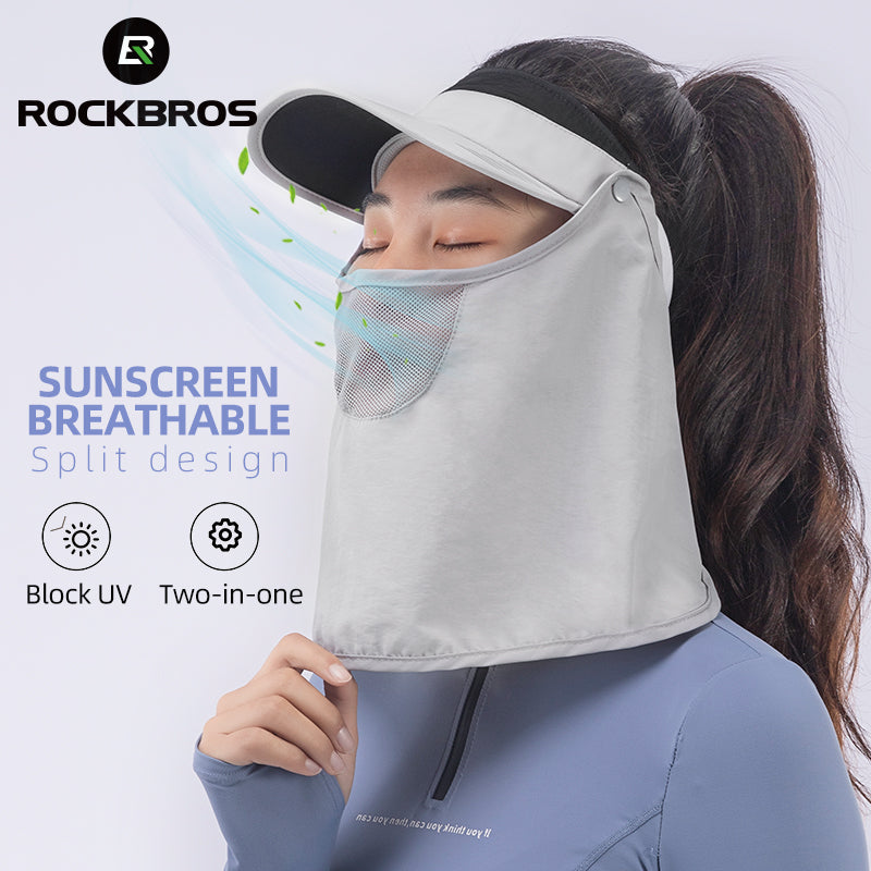 Load image into Gallery viewer, ROCKBROS Ice Silk Full Face Sunhat 360° Anti-UV Adjustable Hiking Fishing Cap
