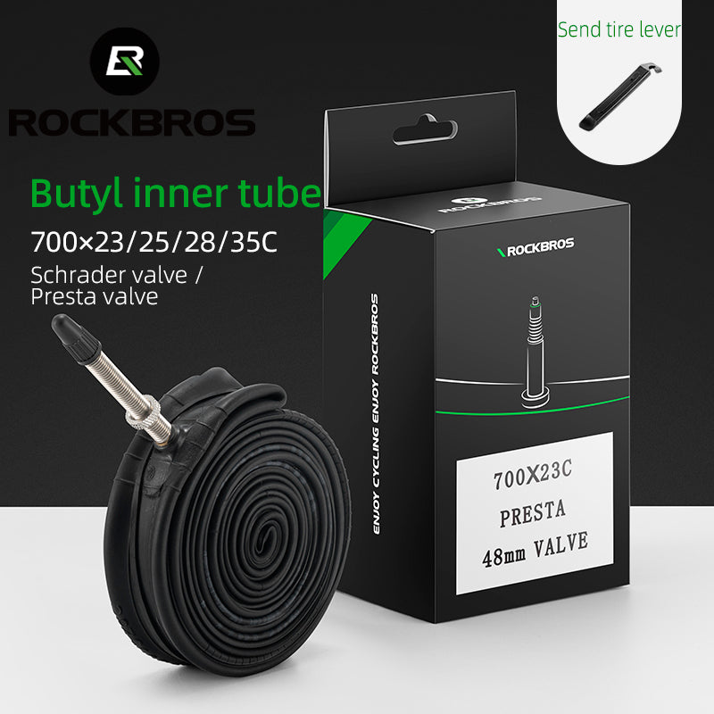 Load image into Gallery viewer, ROCKBROS 700X23/25/28/35C Road Bike Inner Tube 48mm Presta/Schrader Valve High Self Sealing Butyl Rubber
