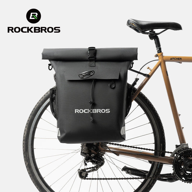 Load image into Gallery viewer, ROCKBROS Convertible Waterproof Bike Rack Bag 18L Adjustable Capacity Backpack Straps
