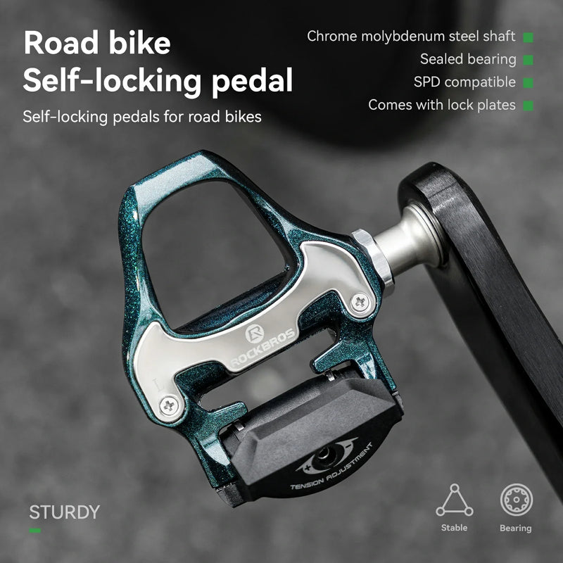 Load image into Gallery viewer, ROCKBROS Road MTB Lightweight Clipless Bicycle Pedals with Cleats Set Compatible with SPD-SL System
