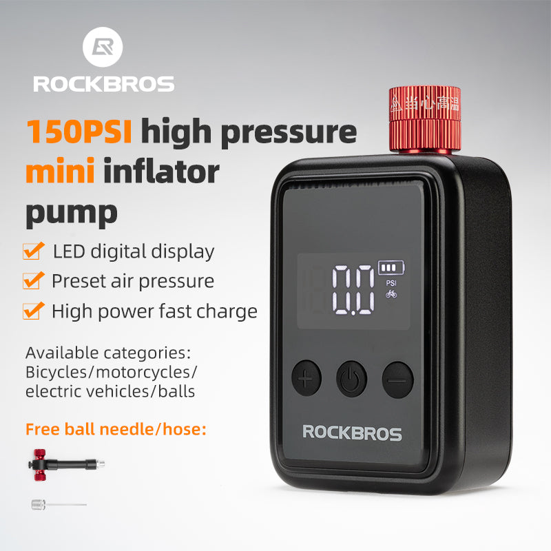 Load image into Gallery viewer, ROCKBROS HW140 Mini Electric Air Bike Tire Pump 150PSI 500mAh
