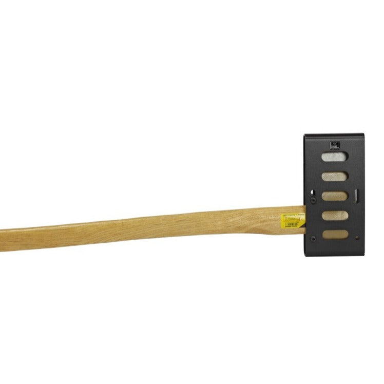 Load image into Gallery viewer, Front Runner Axe Bracket mounted on wooden axe handle against white background
