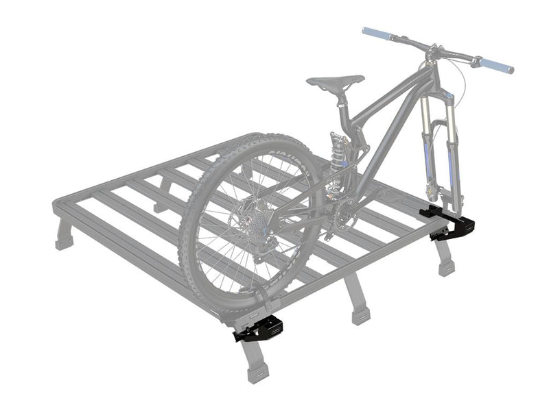 Load image into Gallery viewer, Front Runner Load Bed Rack Side Mount with mounted mountain bike, ideal for vehicle bike carrying solutions
