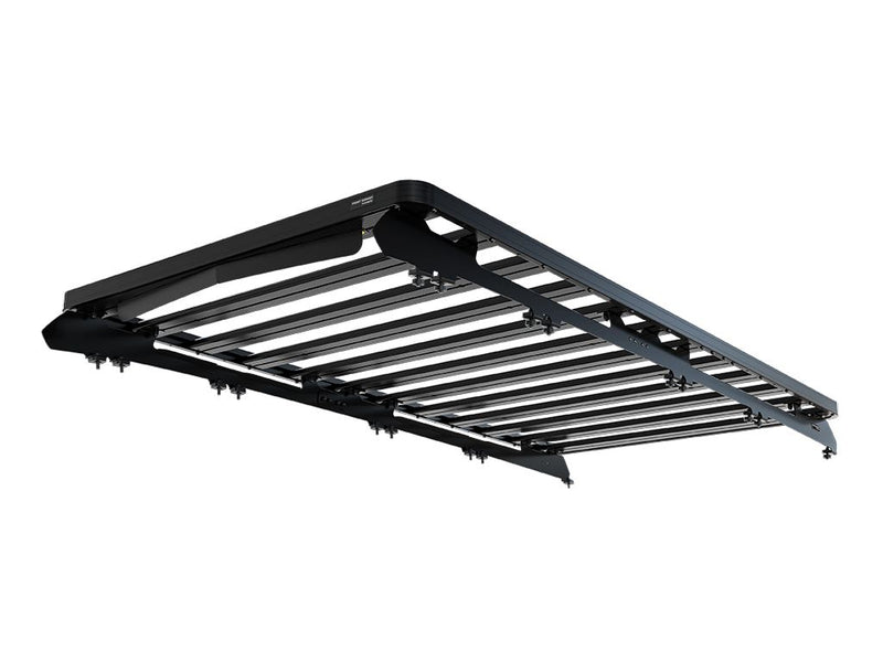 Load image into Gallery viewer, Alt text: &quot;Front Runner Slimline II roof rack kit for Land Rover Defender 130, featuring a sleek black design with durable metal construction, isolated on a white background.&quot;
