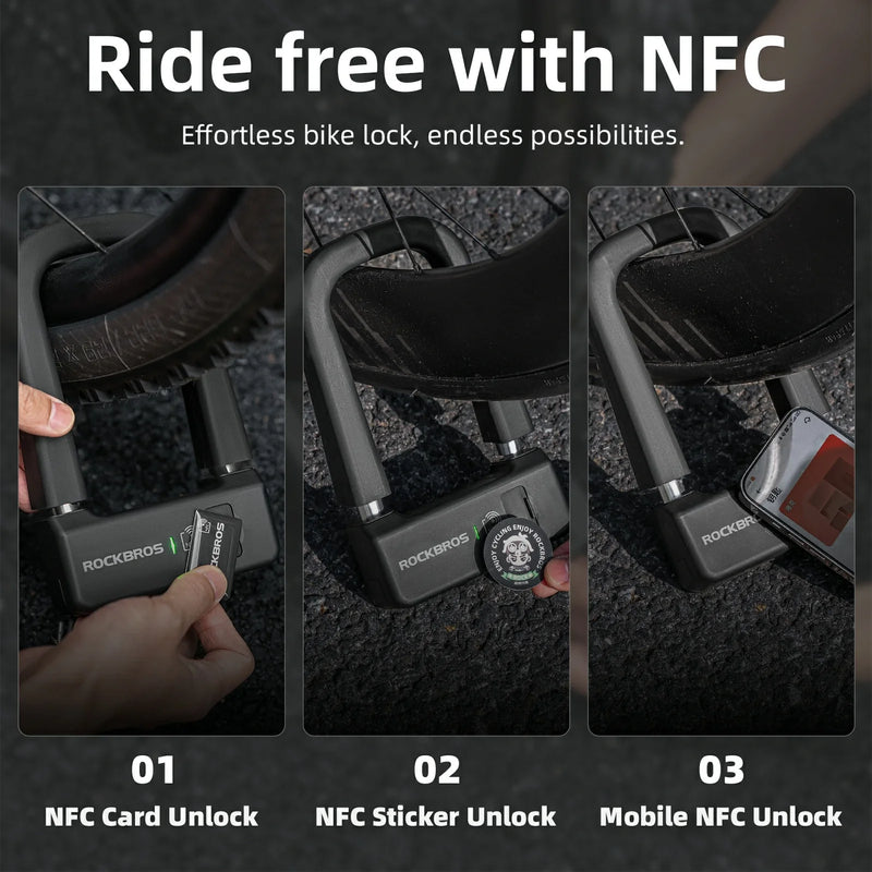 Load image into Gallery viewer, ROCKBROS NFC Smart Bike U Lock
