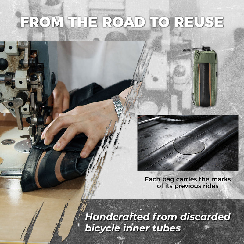 Load image into Gallery viewer, Sustainable Eco-Friendly  Recycled Tire Bike Water Bottle Bags 0.8L ROAD TO SKY
