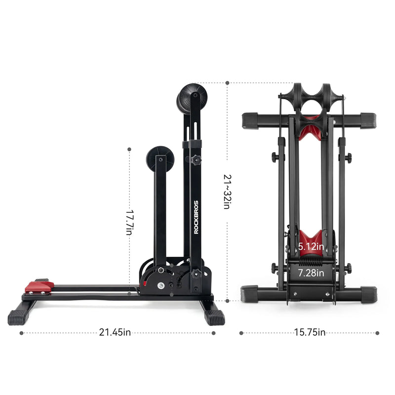 Load image into Gallery viewer, 2-in-1 Adjustable Bike Stand Foldable Floor Vertical Rack Sturdy Carbon Steel for 24"-27.5" Wheels
