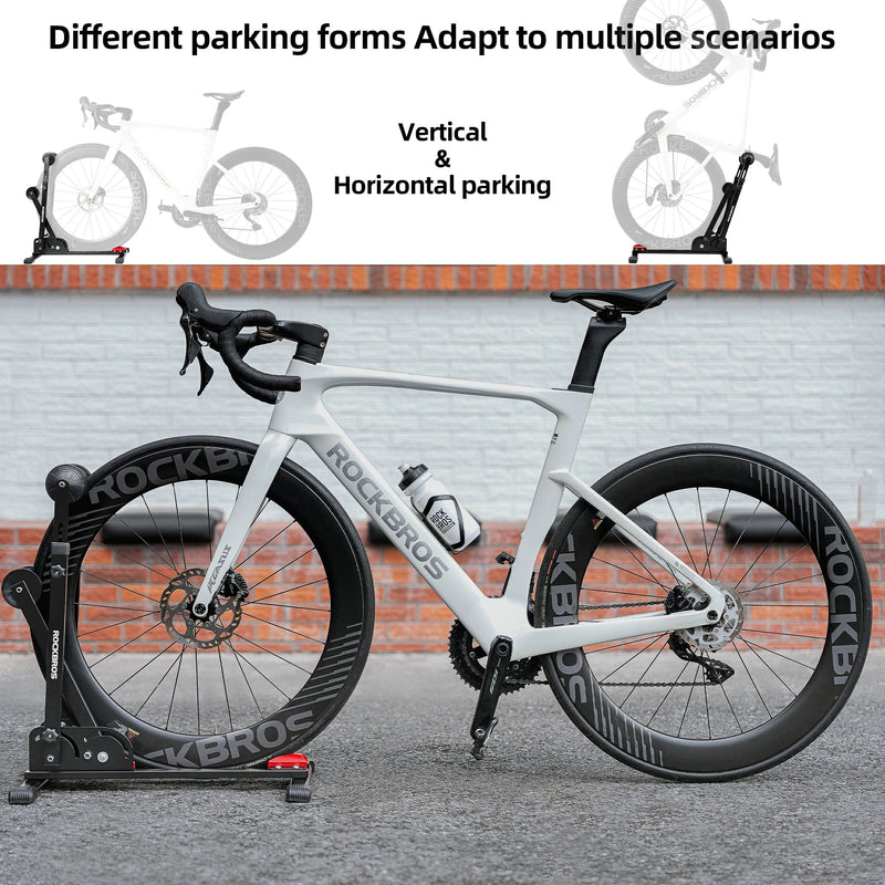 Load image into Gallery viewer, 2-in-1 Adjustable Bike Stand Foldable Floor Vertical Rack Sturdy Carbon Steel for 24"-27.5" Wheels
