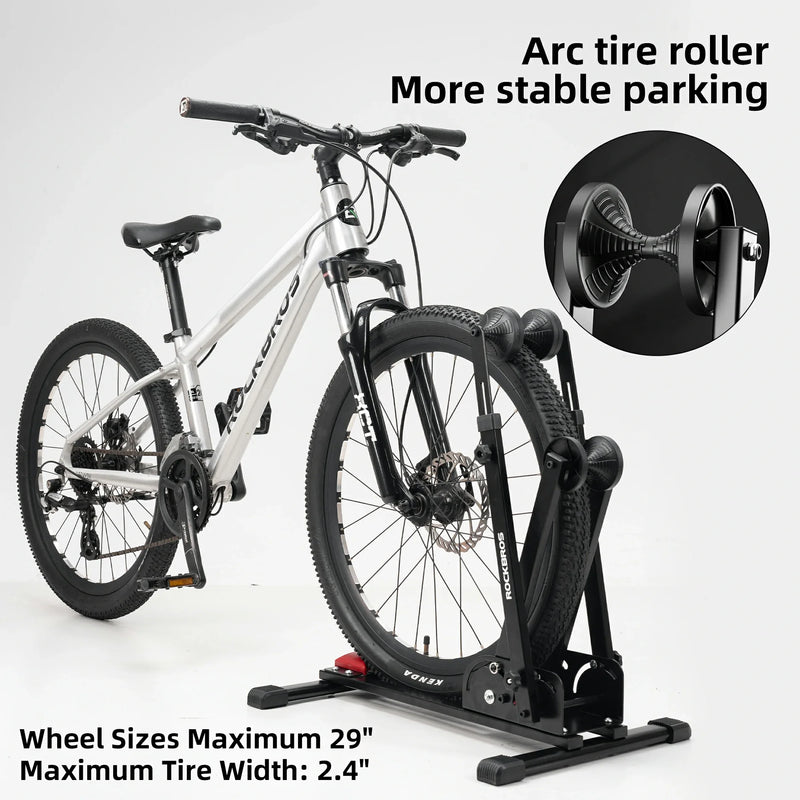 Load image into Gallery viewer, 2-in-1 Adjustable Bike Stand Foldable Floor Vertical Rack Sturdy Carbon Steel for 24"-27.5" Wheels
