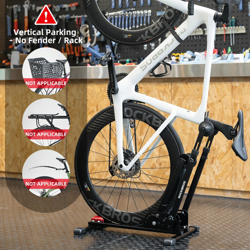 Load image into Gallery viewer, 2-in-1 Adjustable Bike Stand Foldable Floor Vertical Rack Sturdy Carbon Steel for 24"-27.5" Wheels
