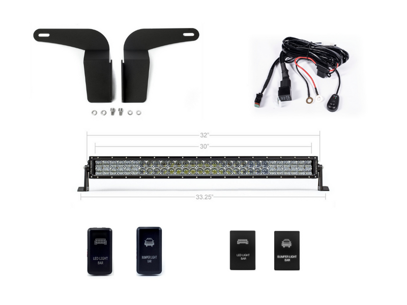 Load image into Gallery viewer, 32" Lower Bumper Flush LED Light Bar Brackets Kit For 2005-2015 Toyota Tacoma
