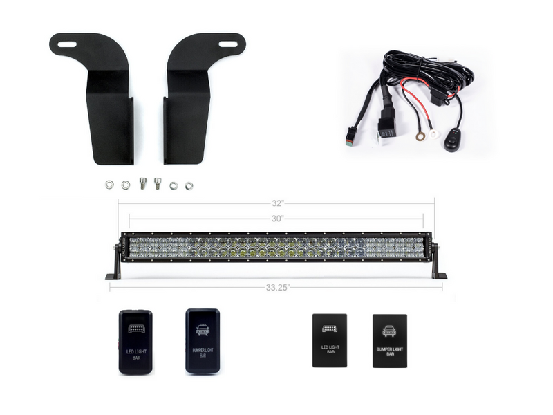 Load image into Gallery viewer, 32" Lower Bumper Hidden LED Light Bar Brackets Kit For 2005-2015 Toyota Tacoma
