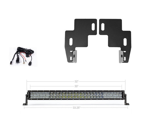 32inch Lower Bumper Hidden LED Light Bar Brackets Kit For 2014-2022 Chevy Colorado