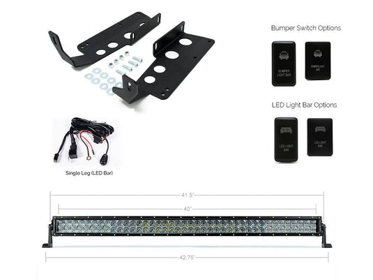 42inch Hidden Grille Curved LED Light Bar Brackets Kit For 2014-2021 Toyota Tundra