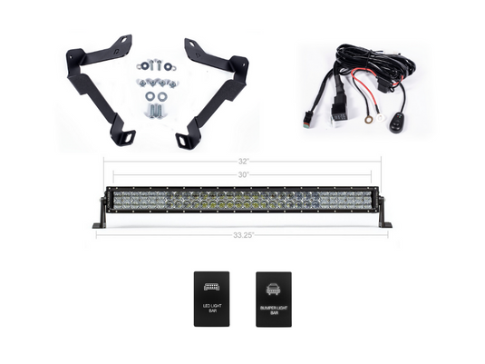 32inch Lower Bumper Hidden LED Light Bar Brackets Kit For 2014-2021 Toyota Tundra