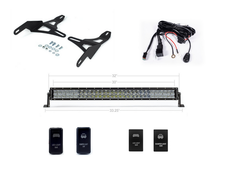Load image into Gallery viewer, 32" Lower Bumper Hidden LED Light Bar Kit Fits 2016-2023 Toyota Tacoma
