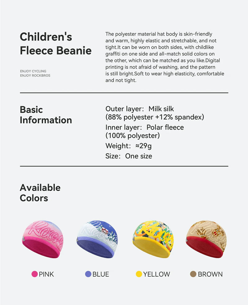 Load image into Gallery viewer, Kids Winter Fleece Beanie for Helmet Use
