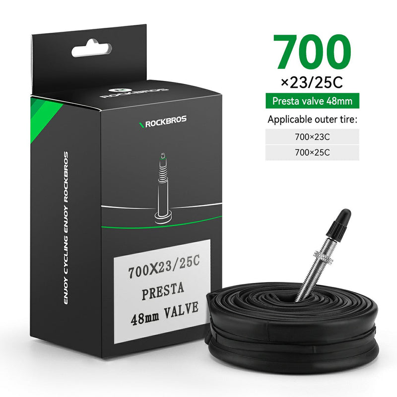Load image into Gallery viewer, ROCKBROS 700X23/25/28/35C Road Bike Inner Tube 48mm Presta/Schrader Valve High Self Sealing Butyl Rubber
