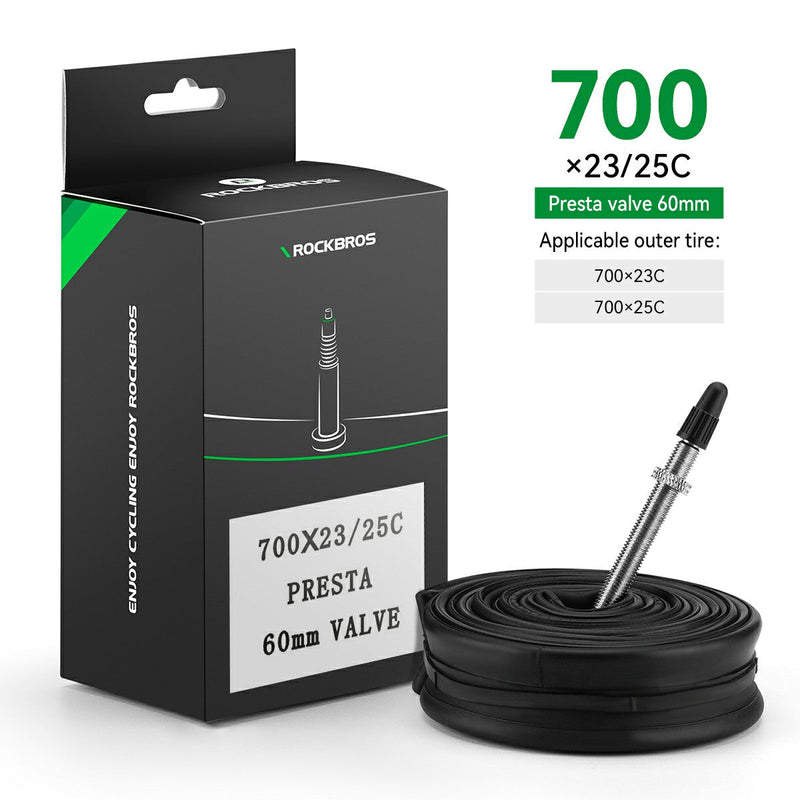 Load image into Gallery viewer, ROCKBROS 700X23/25/28/35C Road Bike Inner Tube 48mm Presta/Schrader Valve High Self Sealing Butyl Rubber
