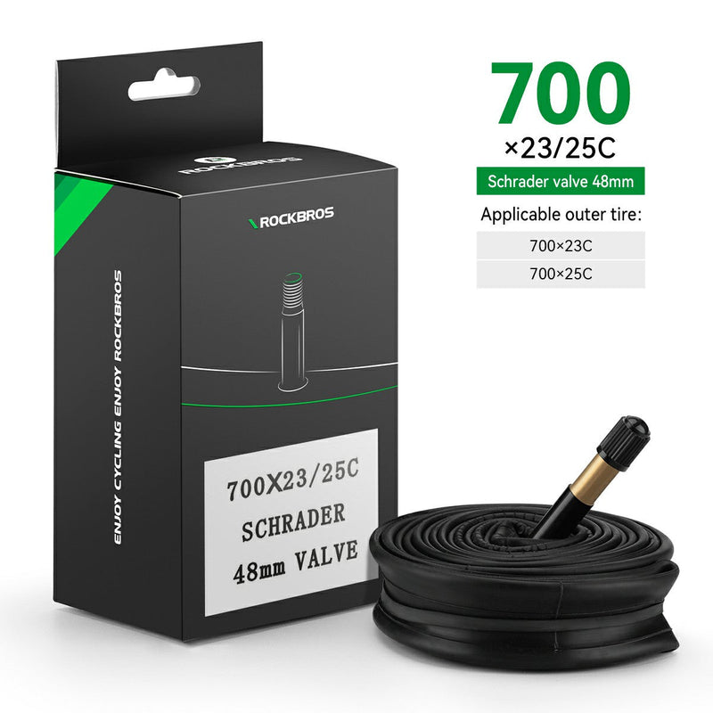 Load image into Gallery viewer, ROCKBROS 700X23/25/28/35C Road Bike Inner Tube 48mm Presta/Schrader Valve High Self Sealing Butyl Rubber
